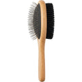 Gridn Dual-Sided Pet Grooming Brush 22 cm Beech and Charcoal - Product view